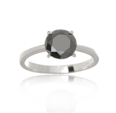 Dámský stříbrný prsten s černým zirkonem STRP0467F