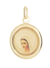 Zlatý medailonek s Pannou Marií ZZ0932F + dárek zdarma