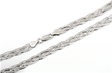 Dámský stříbrný splétaný náhrdelník STNAH0133F 45 cm + Dárek zdarma