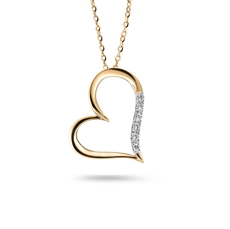 Zlatý přívěšek srdíčko s diamanty L'Amour Diamonds JP4520Y + dárek zdarma