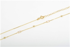 Zlatý náhrdelník s kuličkami a zirkony ze žlutého zlata 40-45 cm ZLNAH104F + DÁREK ZDARMA