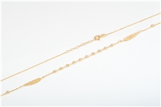 Dámský náhrdelník ze žlutého zlata s peříčky a kuličkami ZLNAH117F + DÁREK ZDARMA