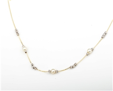 Dámský náhrdelník ze žlutého zlata s perličkami ZLNAH123F + DÁREK ZDARMA