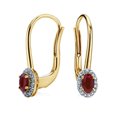 Zlaté náušnice s rubíny a diamanty L'Amour Diamonds JA4388RBY + dárek zdarma