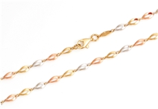 Zlatý náhrdelník ze tří barev zlata 45cm ZLNAH134F + DÁREK ZDARMA