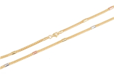 Dámský zlatý tříbarevný náhrdelník 45 cm ZLNAH143F + DÁREK ZDARMA