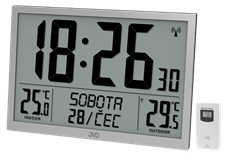 Rádiem řízené digitální hodiny s venkovním teploměrem JVD RB9412.2 + dárek zdarma