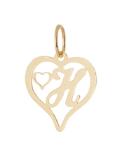 Přívěšek srdce s písmenem H ze žlutého zlata ZZ1105F + dárek zdarma