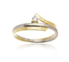 Zlatý prsten s briliantem BP0105F + DÁREK ZDARMA