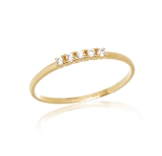 Dámský prsten ze žlutého zlata s čirými zirkony PR0661F + DÁREK ZDARMA