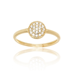 Dámský prsten ze žlutého zlata se zirkony PR0682F + DÁREK ZDARMA