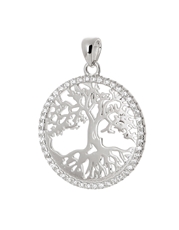 Stříbrný přívěšek strom života se zirkony STRZ1066F