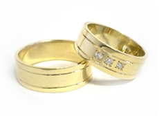 Snubní prsteny ze žlutého zlata 0030 + DÁREK ZDARMA