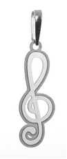 Přívěšek z bílého zlata houslový klíč PA0354BF + Dárek zdarma