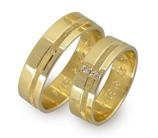 Zlaté snubní prsteny 0053 + DÁREK ZDARMA