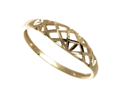 Prsten ze žlutého zlata bez kamínků PR0189F + DÁREK ZDARMA