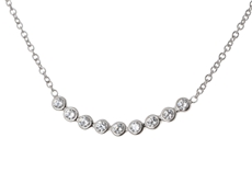 Stříbrný náhrdelník s čirými zikorny STNAH063F