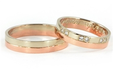Snubní prsteny dvoubarevné zlaté 0065 + DÁREK ZDARMA