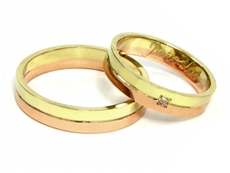 Snubní prsteny žluté a červené zlato 1051 + DÁREK ZDARMA
