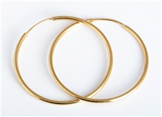 Náušnice kruhy ze žlutého zlata 40 mm NA0527F + Dárek zdarma
