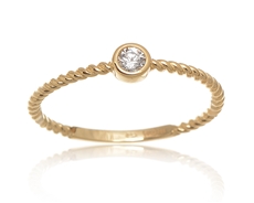 Dámský prsten ze žlutého zlata s kamínkem PR0318F + DÁREK ZDARMA