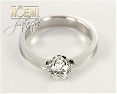 Zásnubní prsten s diamantem z bílého zlata + DÁREK ZDARMA