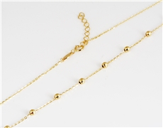 Zlatý náhrdelník s kuličkami ze žlutého zlata 42-45 cm ZLNAH043F + DÁREK ZDARMA