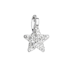 Stříbrný přívěsek s Preciosa krystaly bílá hvězdička 34260.1 crystal