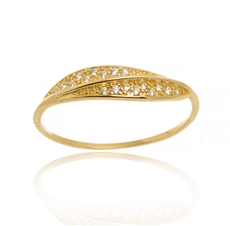 Dámský prsten ze žlutého zlata s čirými zirkony PR0468F + DÁREK ZDARMA