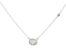 Stříbrný náhrdelník srdce s perleťí 67577F