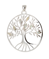 Stříbrný přívěšek strom života se světlými opály STRZ0791F + dárek zdarma