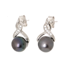 Stříbrné perlové náušnice STNAU1188F