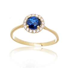 Dámský prsten ze žlutého zlata se zirkony PR0521F + DÁREK ZDARMA