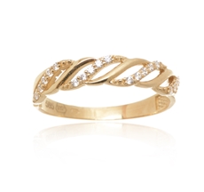Dámský prsten ze žlutého zlata se zirkony PR0536F + DÁREK ZDARMA