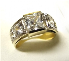 Masivní dámský prsten se zirkony 0018 + DÁREK ZDARMA