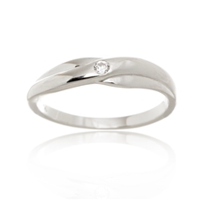 Stříbrný prsten s čirými zirkony STRP0473F