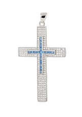 Stříbrný přívěšek kříž se zirkony STRZ0902F 