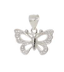 Stříbrný přívěšek motýlek s čirými zirkony STRZ0906F