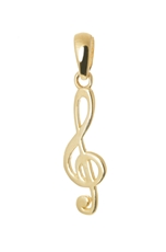 Přívěšek houslový klíč ze žlutého zlata ZZ0894F + dárek zdarma