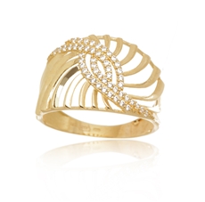 Dámský prsten ze žlutého zlata se zirkony PR0555F + DÁREK ZDARMA