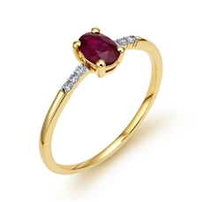 Zlatý prsten s rubíny a diamanty L'amour Diamonds JR11384RBY + dárek zdarma