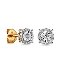 Zlaté náušnice pecičky s diamanty L'amour Diamonds JE4635Y + dárek zdarma