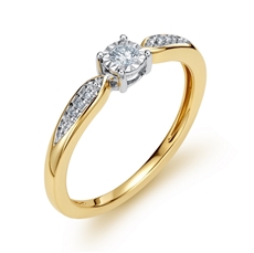 Zlatý prsten s diamanty L'amour Diamonds KR5420Y + dárek zdarma
