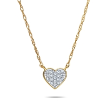 Dámský náhrdelník ze žlutého zlata se srdíčkem s diamanty L'amour Diamonds JP6047Y 45 cm + DÁREK ZDARMA