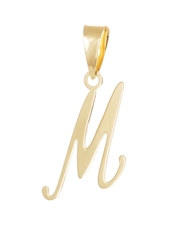Přívěšek ze žlutého zlata písmeno M ZZ0926MF + dárek zdarma