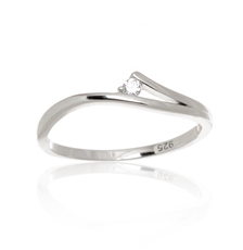 Stříbrný prsten s čirým zirkonem STRP0485F