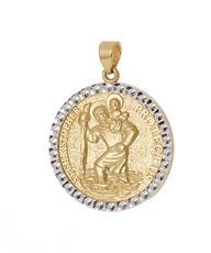 Zlatý přívěšek ze žlutého zlata medailon se svatým Kryštofem ZZ0956F + dárek zdarma