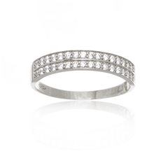Dámský prsten z bílého zlata se zirkony PR0570F + DÁREK ZDARMA