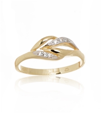 Dámský prsten ze žlutého zlata se zirkony PR0576F + DÁREK ZDARMA