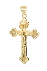 Stříbrný pozlacený přívěšek kříž s Ježíšem STRZ0960F
